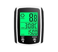 Walmeck Wired Bike Computer, LED Digital Speedometer Odometer with Touchscreen Cycle Display, Backlight for Mountain Road Bike, Easy Install and Use, Power Saving, Reliable Quality (White & Black)