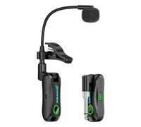 Walmeck Wireless Instruments Microphone for Saxophone, HD Sound Auto Pairing Low Latency. Rechargeable 360 Degree for Saxophone Flute