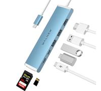WALNEW 7-in-1 USB C Hub Multiport Adapter, with 4K HDMI, 100W PD, USB- C and 2 USB-A Data Ports 5Gbps, SD/TF Card Slot for Mac, MacBook Pro Air, Thinkpad, Chromebook, Dell XPS laptops