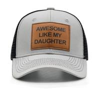 WALNOVA Awesome Father Daughter Trucker Cap, Adjustable Mesh Snapback Baseball Cap, Fathers Day Hat Grey, Gifts for Dad from Daughter