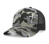 WALNOVA Christian Trucker Cap for Men Women, Jesus Cross Faith Baseball Cap Christian Religious Gifts, Camouflage