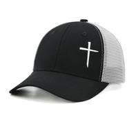 WALNOVA Christian Trucker Cap for Men Women, Jesus Cross Faith Baseball Cap Christian Religious Gifts, Black