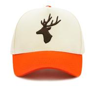 WALNOVA Deer Hunting Trucker Hat for Men Women, Adjustable 3D Embroidered Vintage Two-Tone Baseball Cap for Hunter and Angler, Orange