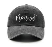 WALNOVA Embroidered Nonna Baseball Cap, Vintage Washed Adjustable Hat for Italian Grandma, Black
