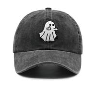 WALNOVA Ghost Baseball Cap for Men Women, Adjustable Embroidered Halloween Spooky Hat Black