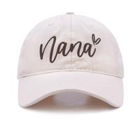 WALNOVA Nana Baseball Cap for Grandma, for Nana, Adjustable Embroidered Washed Hat, Beige