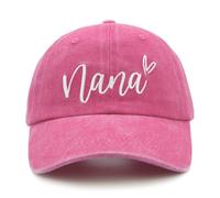 WALNOVA Nana Baseball Cap for Grandma, for Nana, Adjustable Embroidered Washed Hat, Hot Pink