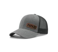 WALNOVA New Papa Est 2026 Trucker Hat, Birthday Gift for First Time Dad Husband, Adjustable Snapback Mesh Baseball Cap for Daddy to Be Grey