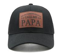 WALNOVA Papa Trucker Hat for Men, My Favorite People Call Me Papa Baseball Cap for Dad Black