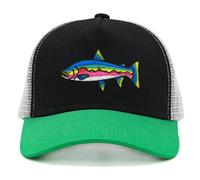 WALNOVA Rainbow Fish Toddler Trucker Hat for Boys Girls, Adjustable Mesh Back Cap for Kids Ages 2-6, Green