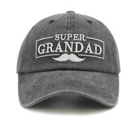WALNOVA Super Grandad Baseball Cap for Men, Father's Day Birthday Gifts for Grandpa, Adjustable Embroidered Vintage Baseball Hat Black