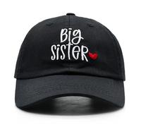 WALNOVA Toddler Girls Big Sister Cap, Gift for New Sis, Adjustable Embroidered Baseball Cap for Kids Age 2-6, Black