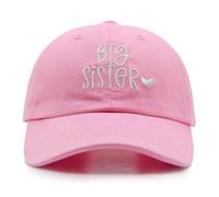 WALNOVA Toddler Girls Big Sister Hat, Gift for New Sis, Adjustable Embroidered Baseball Cap for Kids Age 2-6, Pink
