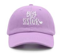 WALNOVA Toddler Girls Big Sister Hat, Gift for New Sis, Adjustable Embroidered Baseball Cap for Kids Age 2-6, Purple