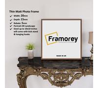 (Walnut, 12x12 Inch) Square Size Thin Matt Walnut Picture Frame Wall Art Frames Flat Wooden Effect Poster Frame