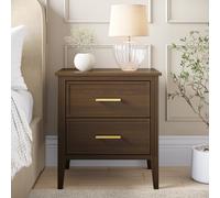 Walnut 2 Drawer Bedside Table - Delilah