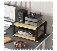 Walnut 2-Tier Desktop AV Stand for Audio Player & Headphone Amplifier Rack - Compact rage Solution for Home Office & Gaming Room (L40cm)