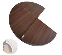 Walnut 47in-51in Round Folding Table Top Extender Space-Saving Wood Dining Table for Family Dinners Adjustable Tabletop 150cm/59in Portable & Versatile