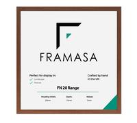 (Walnut, 6x6 Inch) Thin Matt Picture Photo Frames, Flat Profile Art Poster Frames Black, White, Walnut & Grey Thin Photo Frames