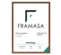 (Walnut, 70x50 CM) Thin Matt Picture Photo Frames, Flat Profile Art Poster Frames Black, White, Walnut & Grey Thin Photo Frames