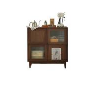 Walnut 90cm Storage Cabinet, Solid Wood Low Sideboard, Vintage Furniture for Kitchen, Living Room, Bedroom, Decorative Storage Table, Stylish Bar Cabinet