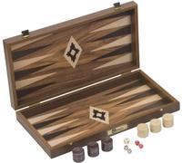 Walnut Backgammon Set - Backgammon Board (47 x 25.5 x 7cm when open) 30 mother of pearl resin counters