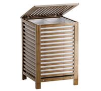 Walnut Bamboo Large 120L Double Laundry Hamper With Lid