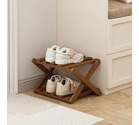 Walnut Bamboo Shoe Rack - 3-Tier Organizer for Entryway, Hallway & Closet - Perfect Narrow Storage Solution for Small Spaces - Stylish & Functional Design