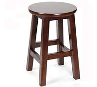 Walnut Bar Stool 80cm High Round Wooden Stool with Footrest Rustic Kitchen Seating Perfect for Home & Bar Stylish 50cm Size Comfortable Design