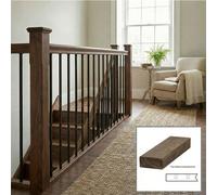 Walnut Baserail Modern 3.0M Landing Drilled For 14mm Metal Spindles Uk Manufactured Traditional Products Ltd