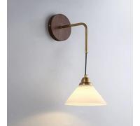 Walnut Bedroom Wall Sconce with Hanging Wire Wall Lamp, Indoor Glass Ligh Fixture Retro Wall Mount Light, Bedroom Living Room Hallway Interior Wall Lights