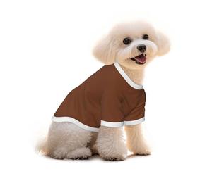 Walnut Brown Cotton Dog T Shirt For Small Dogs - Cute Cat Dog Clothes With Unique Print - Puppy Shirt For Pomeranian Bichon Frise Yorkie