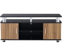 Walnut Brown TV Cabinet Modern 2 Door Cupboard Shelf Unit Media Console Black UK
