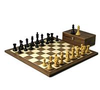 Walnut Chess Set 20 Inch with Weighted Ebonised Morphy Professional Staunton Chess Pieces 3.75 Inch