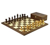 Walnut Chess Set 20 Inch with Weighted Sheesham Staunton French Knight Chess Pieces 3.75 Inch