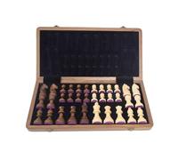 Walnut Chess Set, Foldable Portable Board for Beginners & Professional Players, Travel Game with Storage