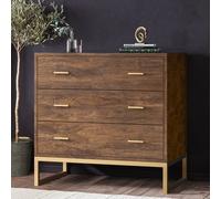 Walnut Chest of 3 Drawers with Legs - Aubrey