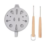 Walnut Cookie Mold, Cookie Candy Maker 12 Wells Griddle (Silver) | Cookie Assorted Maker, Nonstick Oreshki Mold, Stovetop Baking with Wooden Handles, Walnut Press Pastry