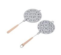 Walnut Cookie Mold Maker, Non Stick Oval Shape Baking Tool with Wood Handle, Kitchen Pastry Press for Homemade Cookies (16 Holes)