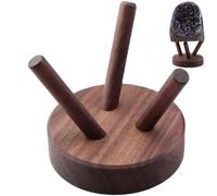 Walnut Crystal Ball Display Base Holder Wood Mineral Display Stand for Crystal Mineral Ores Agate Storage Holder