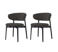 Walnut Dining Chairs,Linen Fabric Upholstered Kitchen Chair Armless Leisure Chair Vintage Farmhouse Style, Perfect for the Kitchen, bar Living Room, Comfortable B,2PCS