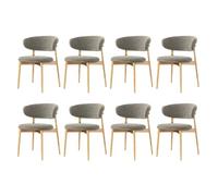 Walnut Dining Chairs,Linen Fabric Upholstered Kitchen Chair Armless Leisure Chair Vintage Farmhouse Style, Perfect for the Kitchen, bar Living Room, Comfortable F,8PCS