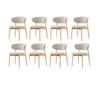 Walnut Dining Chairs,Linen Fabric Upholstered Kitchen Chair Armless Leisure Chair Vintage Farmhouse Style, Perfect for the Kitchen, bar Living Room, Comfortable C,8PCS