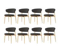 Walnut Dining Chairs,Linen Fabric Upholstered Kitchen Chair Armless Leisure Chair Vintage Farmhouse Style, Perfect for the Kitchen, bar Living Room, Comfortable G,8PCS