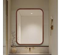 Walnut ed Retro 62x82cmWall Mounted Mirror for Bathroom Living Room Hallway & Bedroom Decor