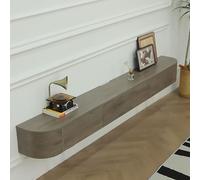Walnut Floating TV Stand, Wall Mounted Media Console with Doors, Large Storage Cabinet for Living Room, Contemporary Farmhouse Design, 180CM TV Shelf