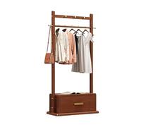 Walnut Floor-Standing Coat Rack - Solid Wood Multifunctional Storage for Bedroom, Modern Simple Design, Clothes for Youth (Large 11-13)