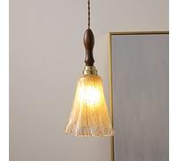 Walnut Glass Chandeliers, Garden Balcony Lamps, Bedroom Bedside Chandeliers,Ceiling Fixtures Cage Concise Ceiling Light,for Kitchen Island