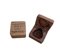 Walnut Guitar Pick Storage Box, I Couldn't Pick a Better Brother, Guitar Gift Box for Brother Music Friend, Brother Birthday Christmas Gift, 1 Pack