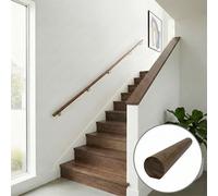 Walnut Handrail Mopstick 44mm Round 3.6M Wall Mounted Handrail Uk Manufactured Traditional Products Ltd